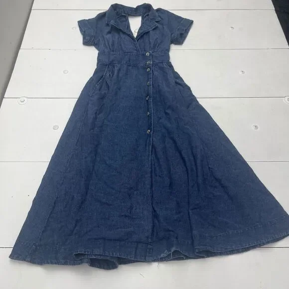 white christmas dresses Maeve Denim Dress White | Denim Maxi Dress main image 0